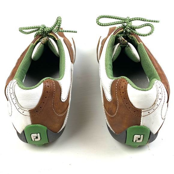 Footjoy lopro collection golf soft spike shoes leather white brown size 8 - Picture 4 of 7